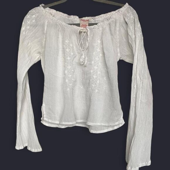Y2K Guess Jeans Dainty White Blouse Top - Picture 5 of 7